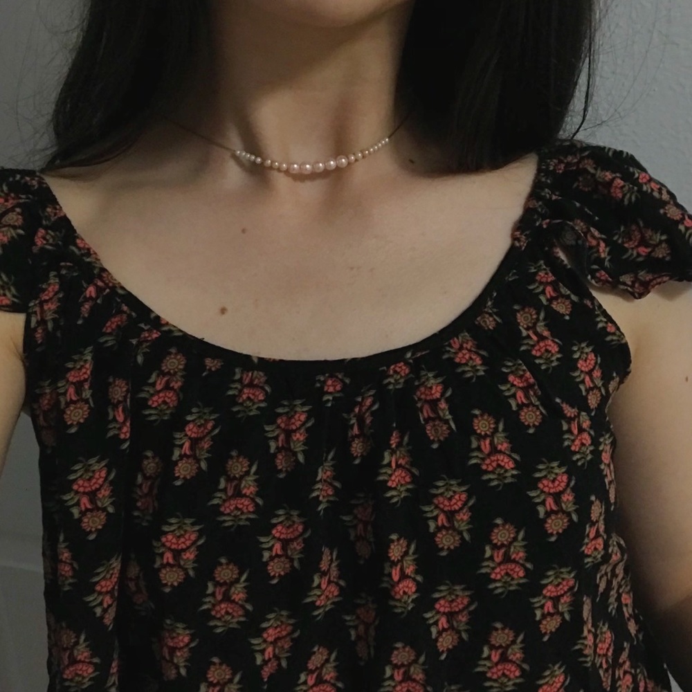 Forever 21 Floral Crop Top with Crossed Back